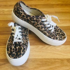 Cheetah platform sneakers